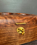 Solid walnut luxury watch display organizer with fabric compartments