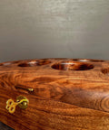 Artisan-made Turkish walnut watch storage case for twelve watches