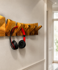 Rusticcoat rack made from solid walnut with preserved live edge