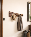 Solid walnut coat hanger featuring one of a kind wood grain patterns