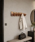 Organic live edge walnut wall rack finished with protective natural oil
