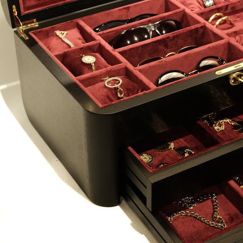 Black Oak Jewelry Box - Elegant Design and Premium Quality