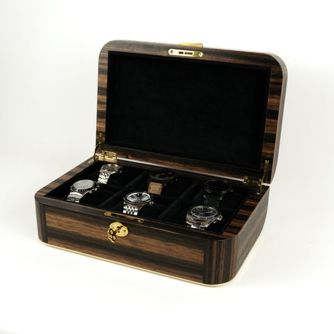 Ebony watch box for 6