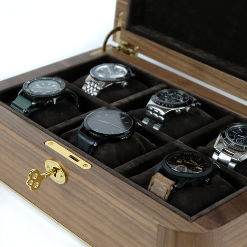 Walnut Watch Organizer for 6 Watches