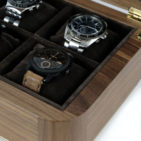 Walnut Watch Organizer for 6 Watches