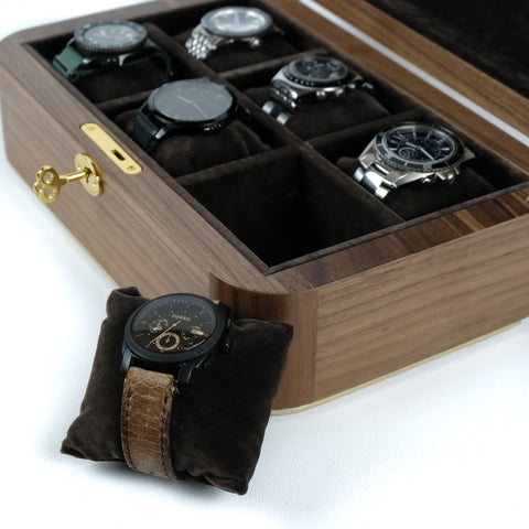 Walnut Watch Organizer for 6 Watches