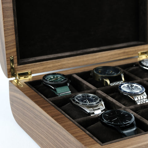 Walnut Watch Organizer for 9 Watches