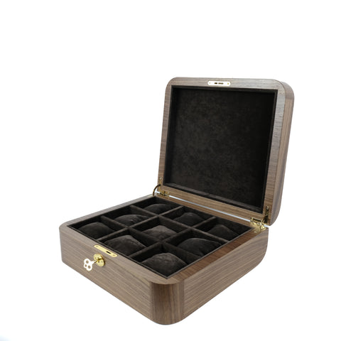 Walnut Watch Organizer for 9 Watches