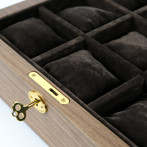 Walnut Watch Organizer for 9 Watches