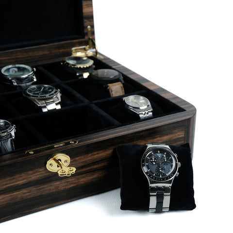 Ebony Watch Organizer for 12