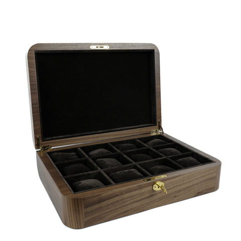 Walnut Watch Organizer for 12 Watches