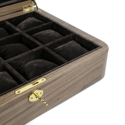 Walnut Watch Organizer for 12 Watches