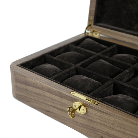 Walnut Watch Organizer for 12 Watches