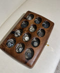 Turkish walnut watch collector case with protective interior lining